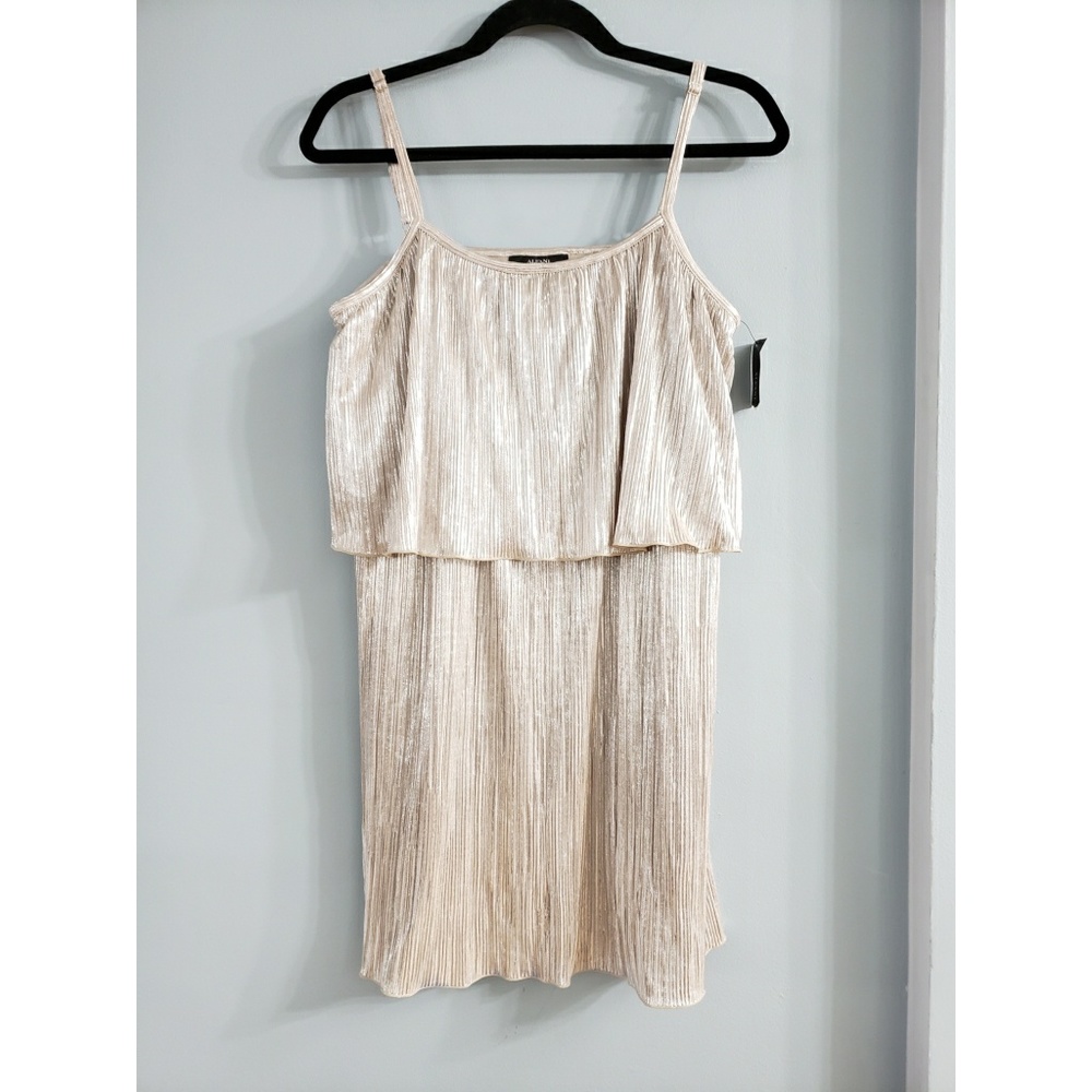 Alfani short semi pleated sheer party dress